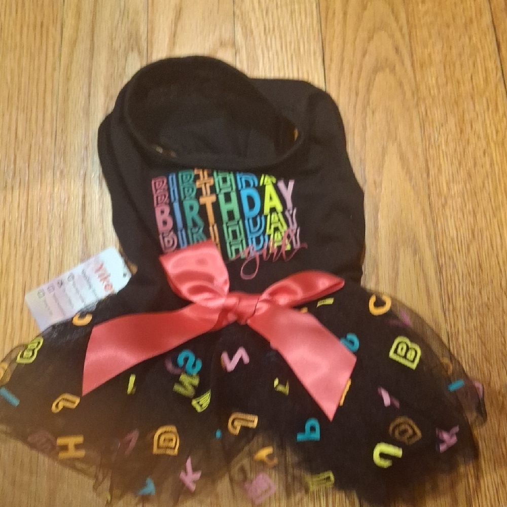 Colorful Birthday Dog Dress with Tutu